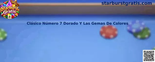 Clásico Número 7 Dorado y gemas de colores en Starburst Gratis